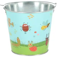 Esschert Design Tuin emmer - - Insectenmotief - Blauw - Metaal - 18 x 16 x 15,4 cm