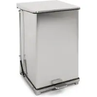 Huismerk Industriële Pedaalemmer Mat Zilver RVS 152L