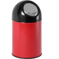 Huismerk Afvalbak Met Pushdeksel Rood 30L