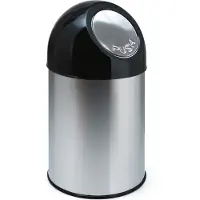 Huismerk Afvalbak Met Pushdeksel Zilver RVS 30L