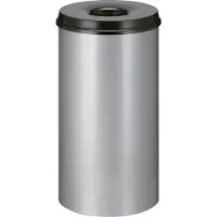 V-Part - Vlamdovende papierbak 50 ltr - Steel - aluminiumgrijs, zwart