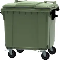 V-Part Container 1100 liter vlak deksel groen
