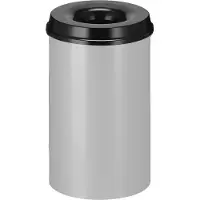 V-Part - Vlamdovende papierbak 20 ltr - Steel - aluminiumgrijs, zwart