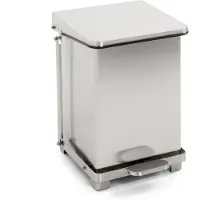 Huismerk Industriële Pedaalemmer Mat Zilver RVS 27L