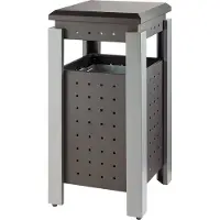 Hailo Buitenafvalbak 36 ltr grijs/wit vierkant