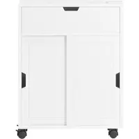 SoBuy Smalle Badkamerkast met Wieltjes, 52x17x67 cm, Wit