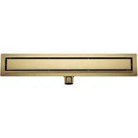 Boss & Wessing Douchegoot met Tegelrooster en Flens BWS Roos 80x7 Cm Geborsteld Messing
