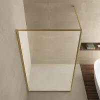 Boss & Wessing Inloopdouche BWS Ribbel 100x200 cm 8 mm Nano Coating Helder Glas Geborsteld Messing