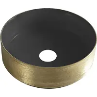 Boss & Wessing Waskom bws dink 36x36 cm rond geborsteld goud /mat zwart
