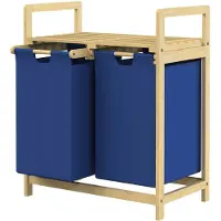 ML-Design Wasmand Dave | textiel blauw 63x33x73 cm wasmanden | NADUVI