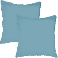 Matt & Rose Set Kussenslopen, IJsblauw - (2x) 65 x 65 cm - Gewassen Katoen