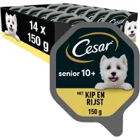 Cesar Hondenvoer - Senior 10+ - Kip en Rijst in Gelei - 14x150g