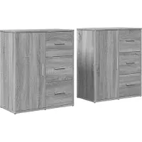 vidaXL Dressoirs 2 st 60x31x70 cm bewerkt hout grijs sonoma eikenkleur