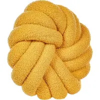 Beliani Decoratieve kussens, Boucle Knot Kussen Geel 31 x 31 cm AKOLA (31 x 31 cm)