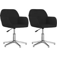 vidaXL Eetkamerstoelen draaibaar 2 st stof zwart