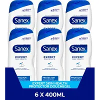 Sanex Expert Skin Health Protector Douchegel - 6 x 400ml - Voor Alle Huidtypes - Voordeelverpakking