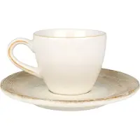 Bonna Espresso kopjes & schotel patera porselein set van 6