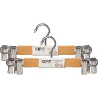 Kipit - broeken/rokken kledinghangers - set 6x stuks - lichtbruin - 28 cm - Kledingkast hangers/kleerhangers/broekhangers