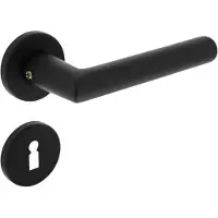 Intersteel Deurkruk Broome op rozet met sleutelplaatjes - aluminium/zwart