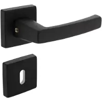 Intersteel Deurkruk Moora op vierkant rozet met sleutelplaatjes - aluminium/zwart