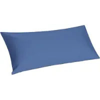 Yumeko Kussensloop Percal Katoen 40x80 Blauw - Eco, Bio & Fairtrade
