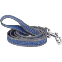 Nobleza Hondenriem - Reflecterend Nylon - 120 cm - Grijs/Blauw