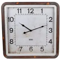 Coppens Wandklok Vintage zwart vierkant metaal 50x50x5,5cm |
