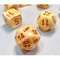 Chessex Feestelijke Sunburst/Rode Polydice Dobbelsteen Set (7 stuks)