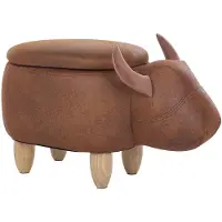 Beliani COW - Dierenhocker-Bruin-Kunstleer