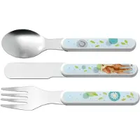 Haba bestek Paarden junior 14 cm wit staal 3-delig