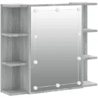 vidaXL Spiegelkast met LED-verlichting 70x16,5x60 cm grijs sonoma