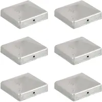 vidaXL Paalkappen 6 st piramide 81x81 mm gegalvaniseerd metaal