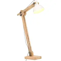 vidaXL Vloerlamp E27 massief mangohout wit