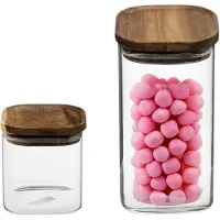 Secret De Gourmet Set van 8x keuken voorraadbussen/potten glas 0.6 en 1.0 Liter inhoud - Voorraadpot