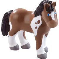 Haba Little Friends poppenhuispop Paard Tara junior PVC 12 cm bruin