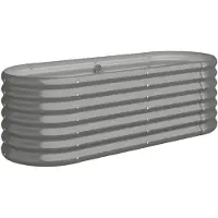 vidaXL Plantenbak 114x40x36 cm gegalvaniseerd staal grijs