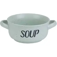 Cosy & Trendy soepkom van aardewerk - groen - Dia 13,5 cm - 470 ml - Servies - Soepkommen - Kommetjes