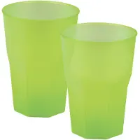 SANTEX drinkglazen frosted - groen - 12x - 420 ml - onbreekbaar kunststof - Cocktailglazen - Drinkglazen