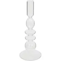 Atmosphera kaarsen kandelaar Murano - glas - dinerkaarsen - transparant - D9 x H22 cm - kaars kandelaars