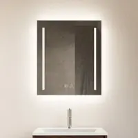 Gliss Design Spiegel verticaal led standaard dubbele led verlichting met spiegelverwarming 70 cm