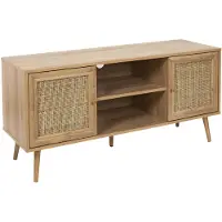 Home Deco Factory Bali tv-meubel met 2 deuren en open vak - hout met rotan