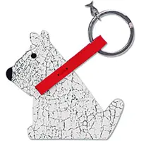 Vacavaliente - Sleutelhanger Hond (by Paola Navone) - Gerecycled Leer - Grijs