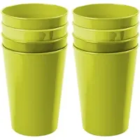 Hega hogar Onbreekbare drinkglazen - set 8x stuks - kunststof - groen - 300 ml - camping/outdoor/kinderen - limonade glazen