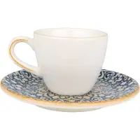 Bonna Espresso kopjes & schotel alhambra porselein set van 6