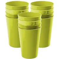 Hega hogar Onbreekbare drinkglazen - set 12x stuks - kunststof - groen - 300 ml - camping/outdoor/kinderen - limonade glazen