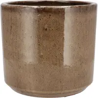 DK Design Bloempot model Brown Glaze - taupe - D21 x H24 cm - glanzend