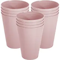 Hega hogar Onbreekbare drinkglazen - set 12x stuks - kunststof - lichtroze - 430 ml - camping/outdoor/kinderen - limonade glazen