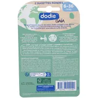 Dodie Ronde Fopspenen Rubber Gaïa 6-36 Maanden 2 St