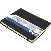 Kangaro schetsboek - A5 landscape - zwart - PU hardcover - met elastiek en lint