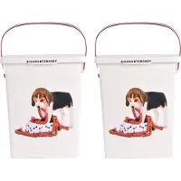 Discountershop Voedselcontainer voor Hond & Kat - 4 Liter Hondenvoer - Set van 2 Dierenvoederbox - 9cm x 5cm x 2cm